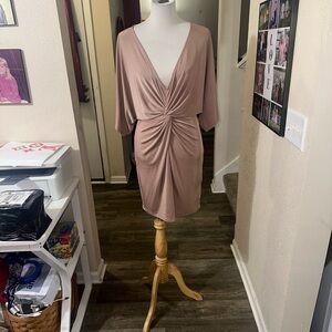 Venus size medium Knot-Front Dusty Rose V-Neck Dress